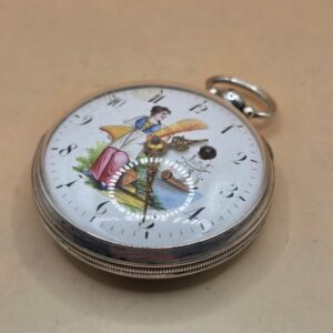 Alternative view of Montre oignon a décor de navire et de paysan